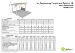Rackhams Rectangular Pergola And Decking Kit With Balustrade V.4 - Rustic Brown - 2.4m x 3.6m - thumbnail 3