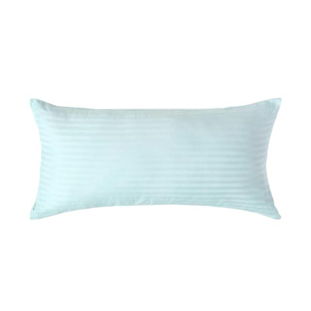 Rackhams Silky 330 TC Egyptian Cotton Satin Stripe Pillowcase, European Size - Blue - 40 x 80 cm - image 1