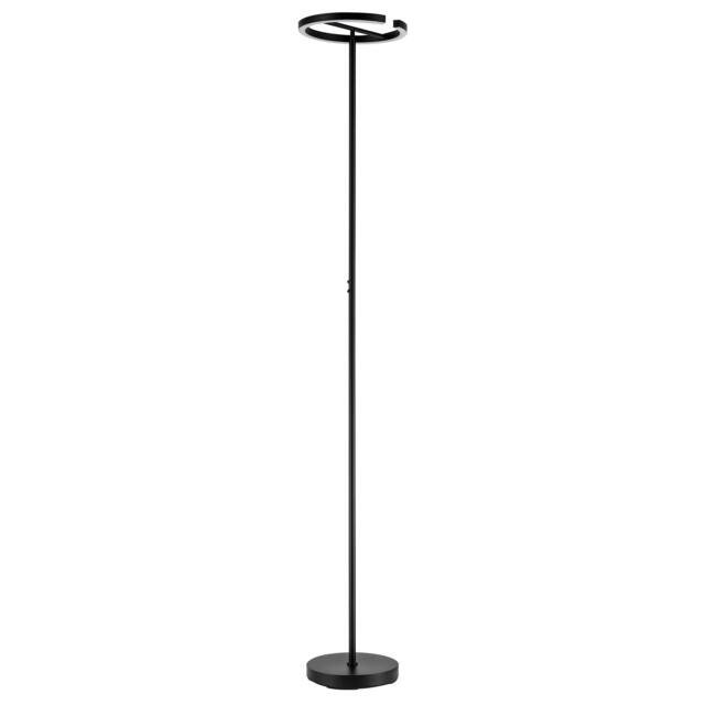 Rackhams RGB and CCT Modern LED Halo Ring Black Floor Lamp with Remote Control - image 1