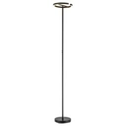 Rackhams RGB and CCT Modern LED Halo Ring Black Floor Lamp with Remote Control - thumbnail 2
