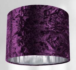 "Rackhams Modern Purple Crushed Velvet 10"" Table/Pendant Lampshade with Shiny Silver Inner" - thumbnail 4
