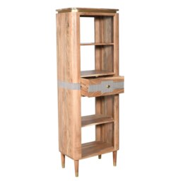 Rackhams Alaina Acacia Wood 1 Drawers Open Bookcase - Wood - 1 - 60X40X175cm (LXDXH) - thumbnail 3