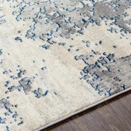 Rackhams Monaco-Abstract Blue Charcoal Grey Modern Marble Rug - 130 x 180 cm - thumbnail 3