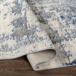 Rackhams Monaco-Abstract Blue Charcoal Grey Modern Marble Rug - 130 x 180 cm - thumbnail 4