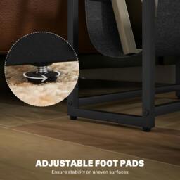 Rackhams Narrow Side Table, End Table with 3-Tier Storage for Living Room - Rustic Brown - thumbnail 6