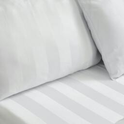 Rackhams So Soft Satin Stripe Standard Pillowcase Pack of 4 White - Standard - White - thumbnail 2