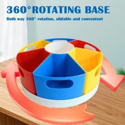 Rackhams Desk Organiser 360 Degree Rotating Pen Holder Stand Table Top Organisers With 7 Compartments - Plastic - Multi - Pen Holder & Desk Organizer - thumbnail 4