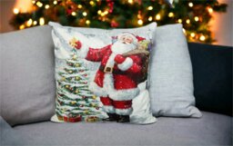 Rackhams Christmas Cushion, Santa & Tree (40x40cm) - thumbnail 3