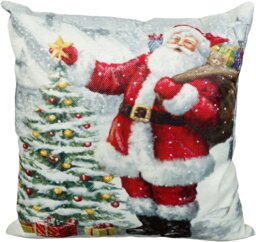 Rackhams Christmas Cushion, Santa & Tree (40x40cm)