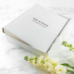 Rackhams Personalised White Leather Wedding Photo Album - Small - Script - thumbnail 5