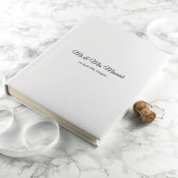 Rackhams Personalised White Leather Wedding Photo Album - Small - Script - thumbnail 2