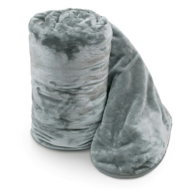 Rackhams Mink Flannel Throw - 150cm x 200cm - Silver - image 1