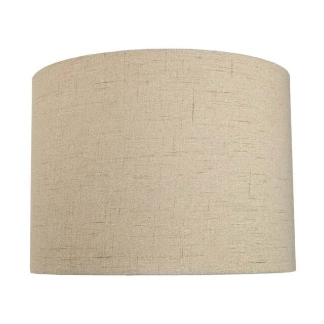 "Rackhams Contemporary and Sleek Taupe Textured 10"" Linen Fabric Drum Lamp Shade 60w Max" - image 1