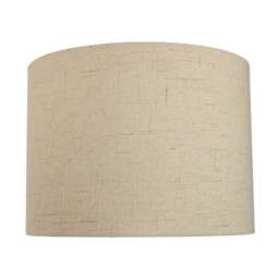 "Rackhams Contemporary and Sleek Taupe Textured 10"" Linen Fabric Drum Lamp Shade 60w Max" - thumbnail 1