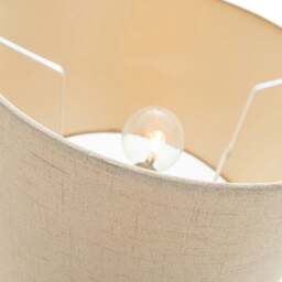 "Rackhams Contemporary and Sleek Taupe Textured 10"" Linen Fabric Drum Lamp Shade 60w Max" - thumbnail 3