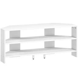 Rackhams Corner TV Stand with 2 Open Shelves for 47 Inch TV - White - White