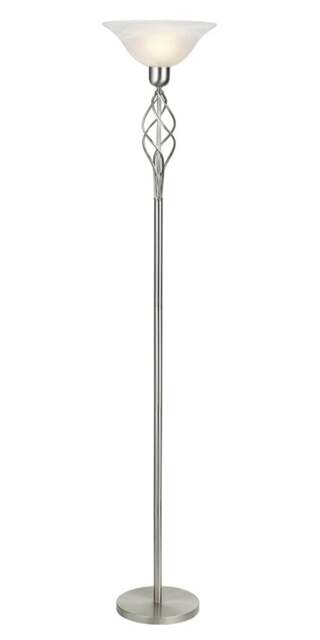 Rackhams Classic Knot Twist Floor Lamp Uplighter in Satin Chrome