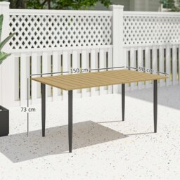 Rackhams Garden Dining Table for 6 Person with Parasol Hole, Brown - thumbnail 6
