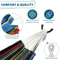 Rackhams Double Cotton Hammock with Stand (280cm) - Rio Night - thumbnail 4