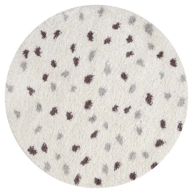 Rackhams Moodi Shaggy Grey/Purple Plumetis Rug - Ø 120 cm - image 1