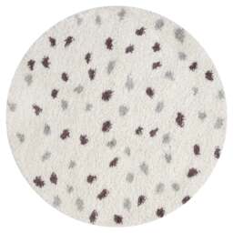 Rackhams Moodi Shaggy Grey/Purple Plumetis Rug - Ø 120 cm - thumbnail 1
