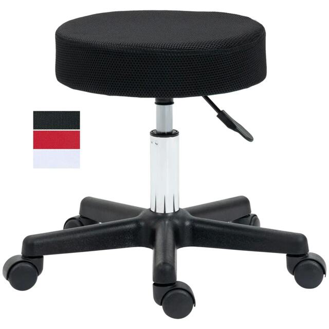 Rackhams Hydraulic Swivel Salon Spa Stool Height Adjustable Facial Massage Tattoo with 3 Changeable Seat Covers, Black - image 1