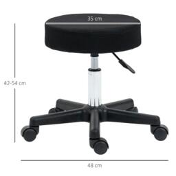 Rackhams Hydraulic Swivel Salon Spa Stool Height Adjustable Facial Massage Tattoo with 3 Changeable Seat Covers, Black - thumbnail 3