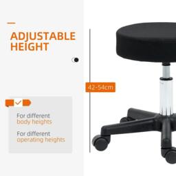 Rackhams Hydraulic Swivel Salon Spa Stool Height Adjustable Facial Massage Tattoo with 3 Changeable Seat Covers, Black - thumbnail 4