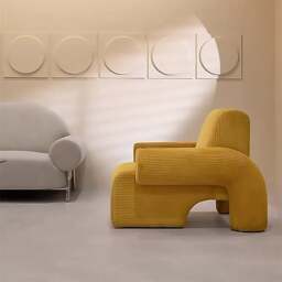 Rackhams Giacinta 7-Shape Linen Armchair, Single Sofa - Others (Corduroy) - thumbnail 4