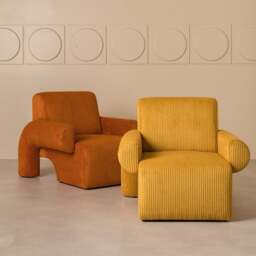 Rackhams Giacinta 7-Shape Linen Armchair, Single Sofa - Others (Corduroy) - thumbnail 2