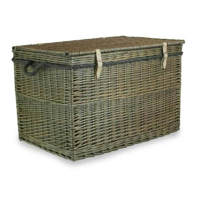 Rackhams Large Antique Wash Wicker Storage Basket - Brown - image 1