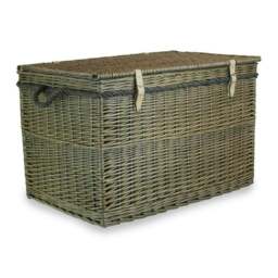 Rackhams Large Antique Wash Wicker Storage Basket - Brown