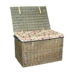 Rackhams Large Antique Wash Wicker Storage Basket - Brown - thumbnail 3