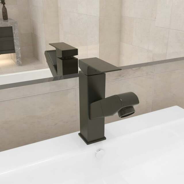 Rackhams Bathroom Basin Faucet with Pull-out Function Grey 157x172 mm