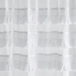 "Rackhams Izmir White Tab Top Voile - White - 55x72"" - Voile Panel" - thumbnail 3