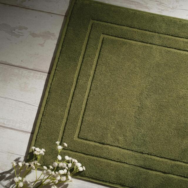 Rackhams Olive Green Egyptian Cotton Bath Mat - 2 Pack - image 1