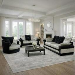Rackhams Vegas Living Room Furniture Range - Swivel Chair - Black & Silver - thumbnail 6