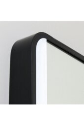Rackhams Retangular LED Light Bathroom Vanity Mirror with Metal Frame - Black - thumbnail 5