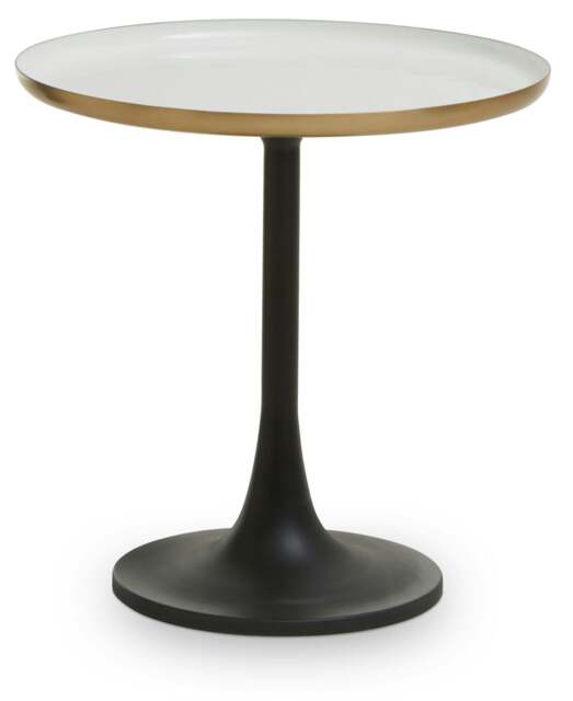 Rackhams Corra White Marble Side Table With Column Base - image 1