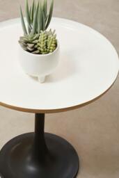 Rackhams Corra White Marble Side Table With Column Base - thumbnail 4
