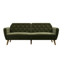 Rackhams Tallulah Sofa Bed with Memory Foam in Velvet Green - Green