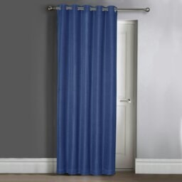 Rackhams Waffle Jacquard Total Blackout Door Curtain Panel - 117cm x 213cm - Sage - thumbnail 2