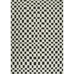 Rackhams Freud-Modern Black Ivory High Pile Checkered Rug - 140 x 200 cm - thumbnail 2