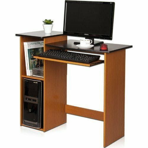 Rackhams BK Econ Multipurpose Computer Writing Desk, Light Cherry/Black - Modern Desk Designed for Contemporary Interiors - 99914R1LC - image 1