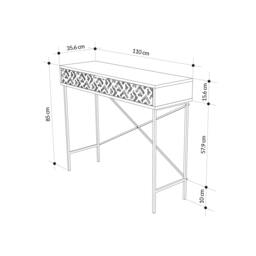 Rackhams Modern Heaton Console 1-Drawer Storage Sideboard Elegant Metal Legs 110(W)cm - Dark Oak - thumbnail 3