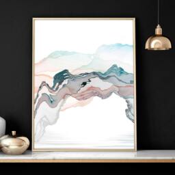 Rackhams Landscape painting Japan - set of 3 wall art prints for living room - A2 16.54 x 23.39 in / 42 x 59.4 cm - Satin Photo paper 280 gsm - Oak Frame - thumbnail 6