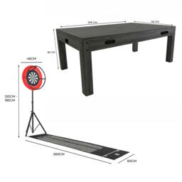Rackhams 7-In-1 Grey Games Table, Darts Bundle & LED Light - thumbnail 5
