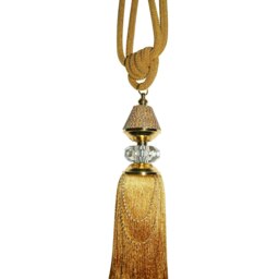 Rackhams Diamante Rope Tassel Curtain Tie Back - Cream - thumbnail 2