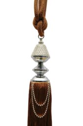Rackhams Diamante Rope Tassel Curtain Tie Back - Cream - thumbnail 6