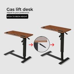 Rackhams Standing Desk Height Adjustable Stand Folding Laptop Table Shelf Electric USB - thumbnail 3